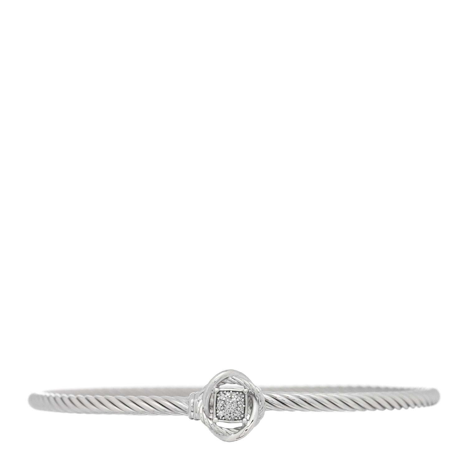 David Yurman Sterling Silver Diamond 3mm Infinity Bracelet 1 of 3