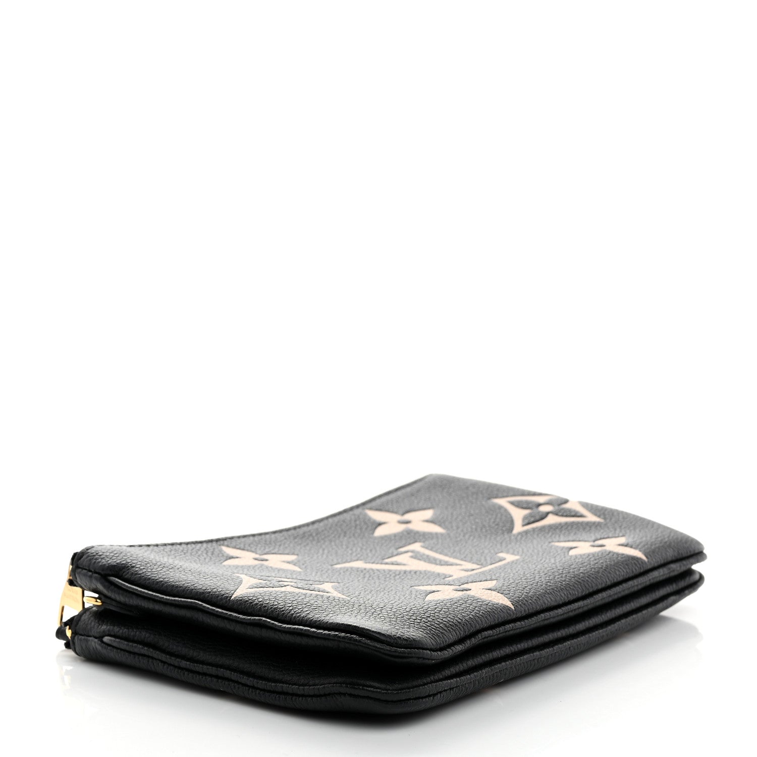Louis Vuitton Empreinte Monogram Giant Double Zip Pochette Black Cream 4 of 11