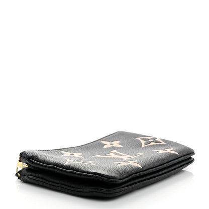 Louis Vuitton Empreinte Monogram Giant Double Zip Pochette Black Cream 4 of 11