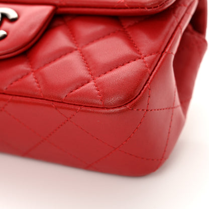 Chanel Lambskin Quilted Extra Mini Rectangular Flap Red 13 of 15