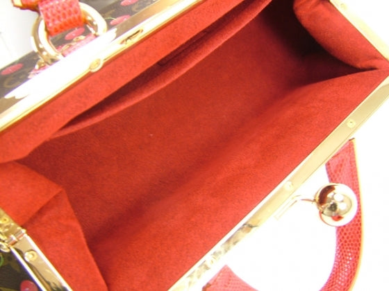 Monogram Cerises Lizard Sac Fermoir GM