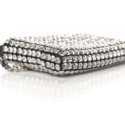 Alexander Wang Mesh Crystal Rhinestone Nano Heiress Shoulder Bag Black Silver 9 of 11