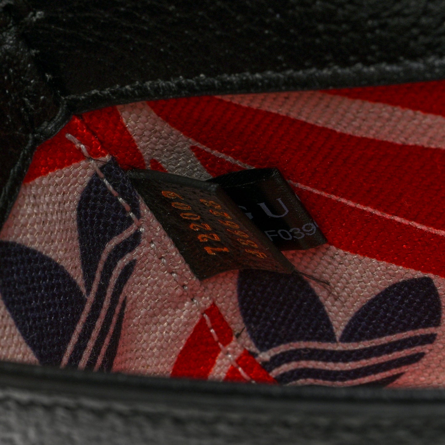 X ADIDAS Textured Dollar Calfskin Web Small Trefoil Horsebit 1955 Shoulder Bag Black Off White