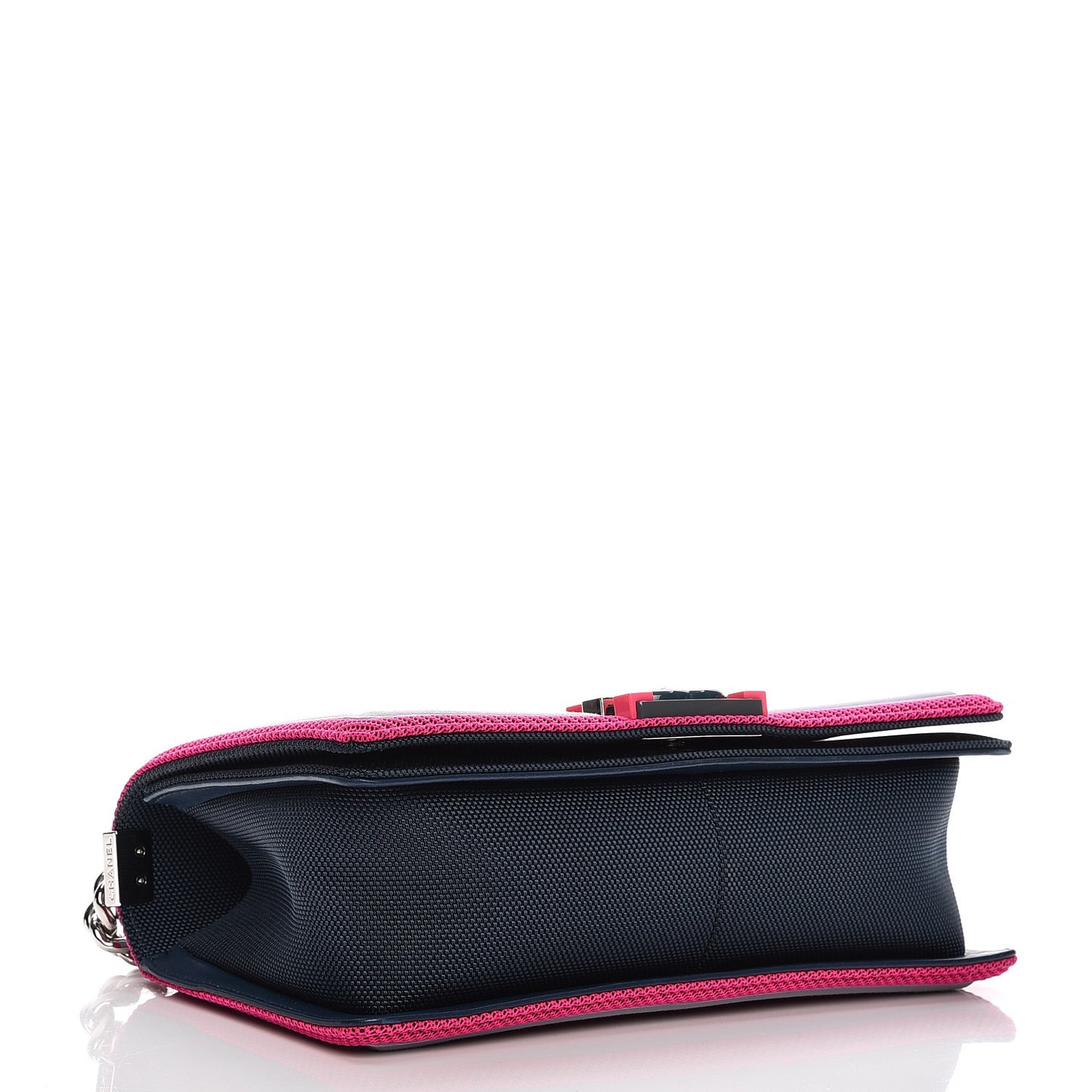 Canvas Quilted Medium Fluo Boy Flap Dark Navy Fuchsia Grey