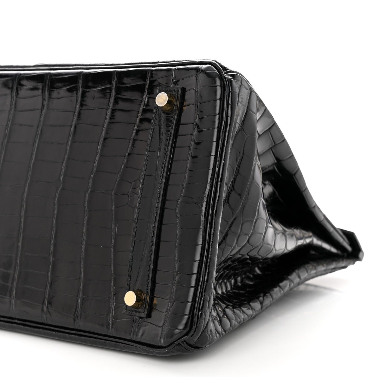 Shiny Porosus Crocodile Birkin 35 Black