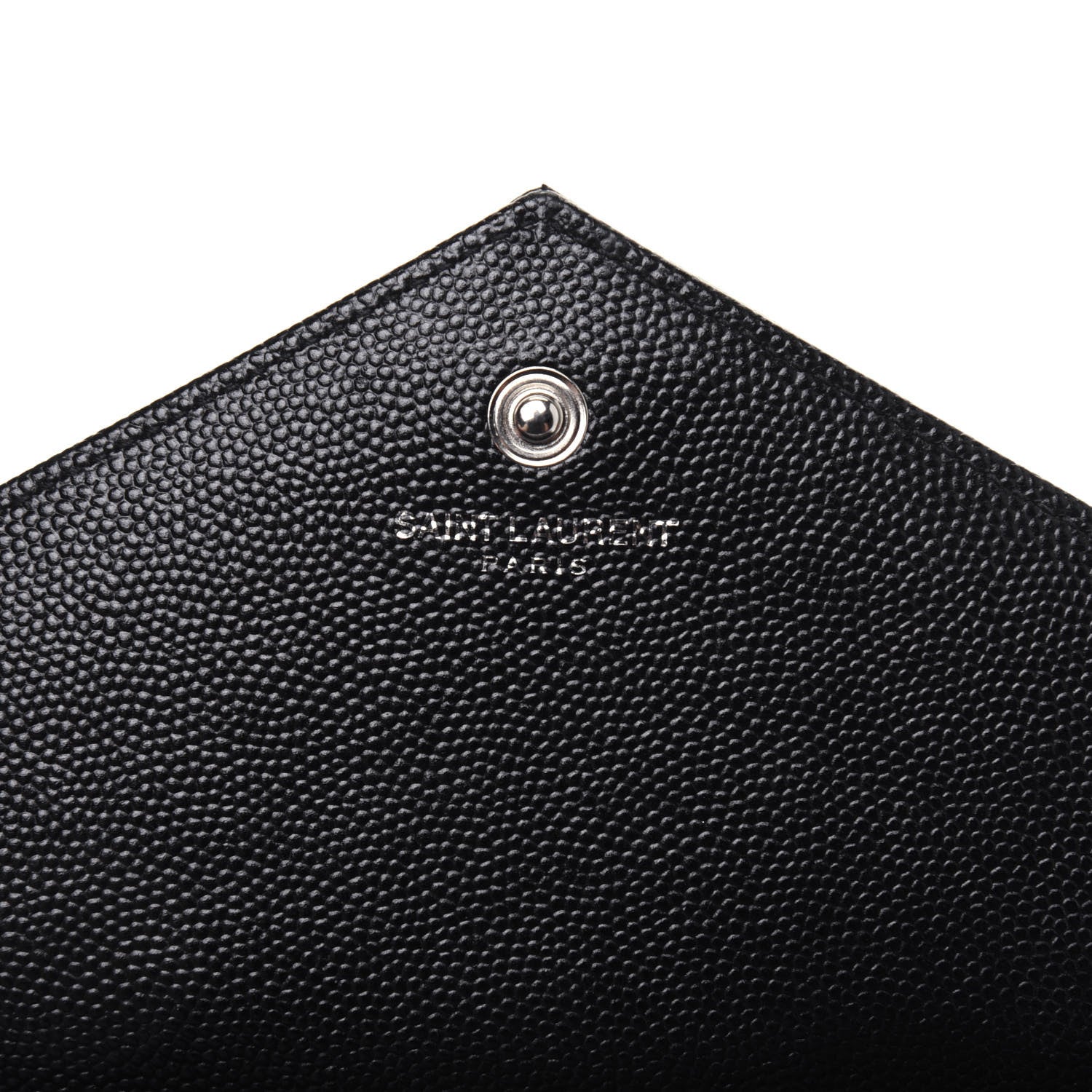Saint Laurent Grain De Poudre Matelasse Chevron Monogram Chain Wallet Black 6 of 11
