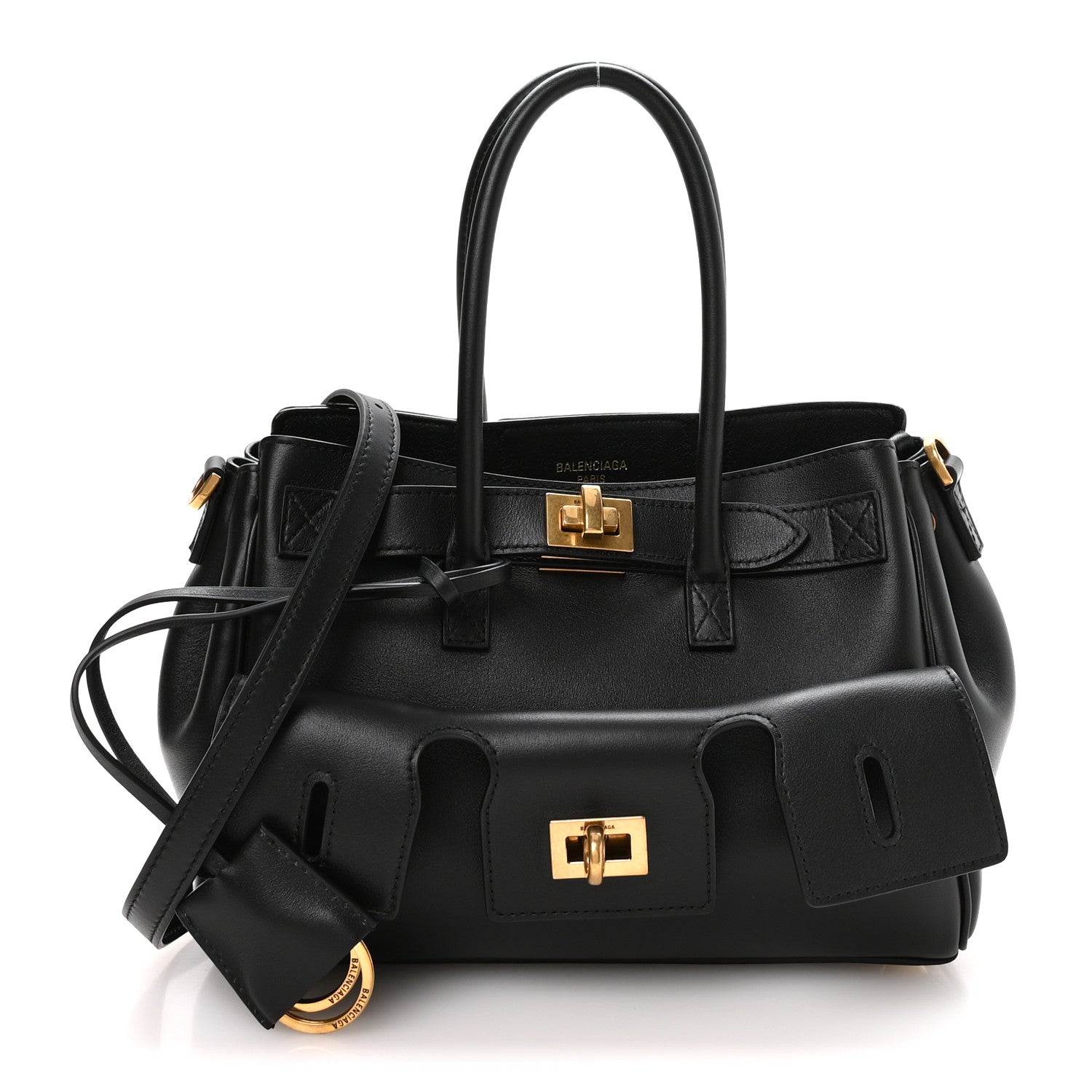 Balenciaga Smooth Calfskin Mini Bel Air Carry All Bag Black 1 of 9
