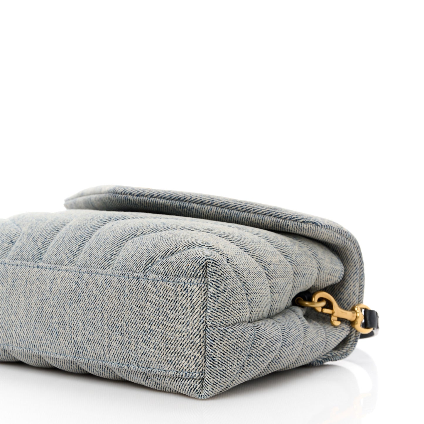 Denim Y Quilted Monogram Toy Loulou Crossbody Bag Grey
