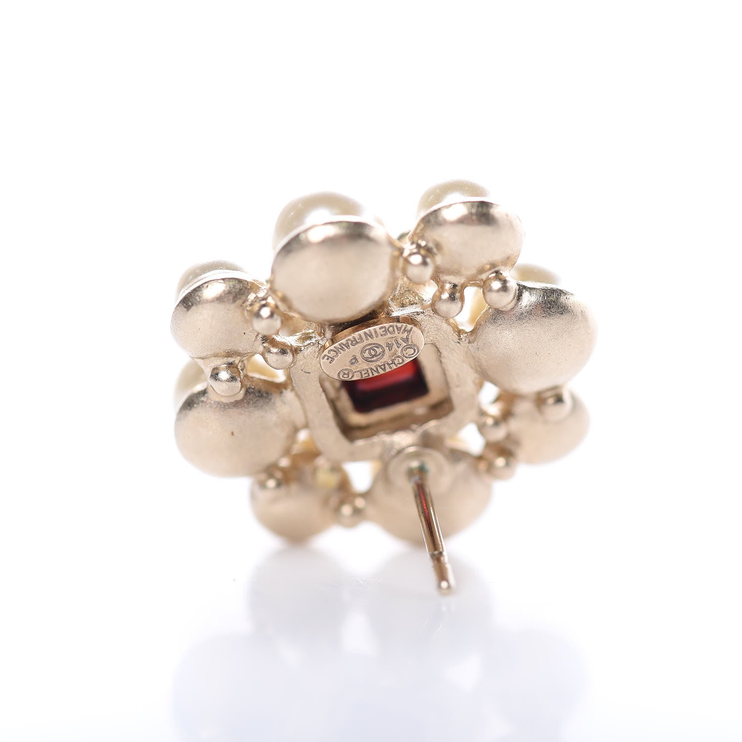 Chanel Pearl Crystal CC Earrings Gold 3 of 4