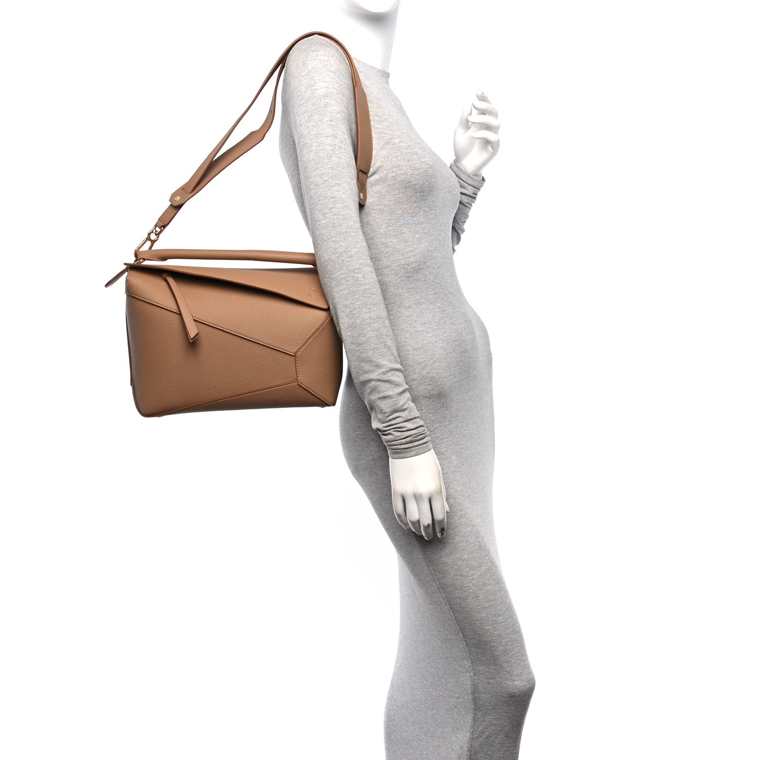 Loewe Grained Calfskin Medium Puzzle Edge Bag Toffee 2 of 10