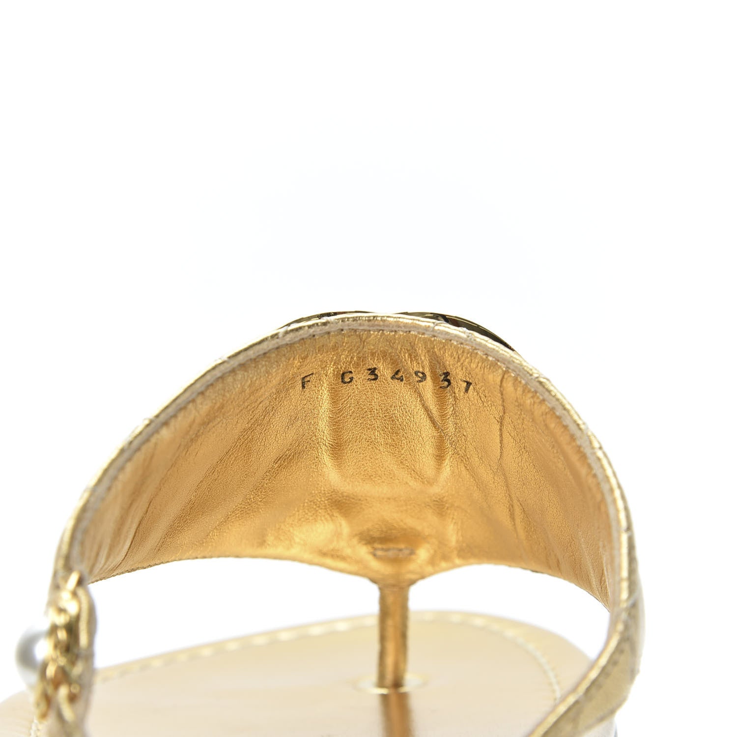 Chanel Metallic Lambskin Enamel CC Thong Sandals 39.5 Gold 10 of 11