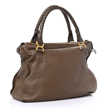 Chloe Calfskin Large Marcie Satchel Barbour Khaki 3 of 15