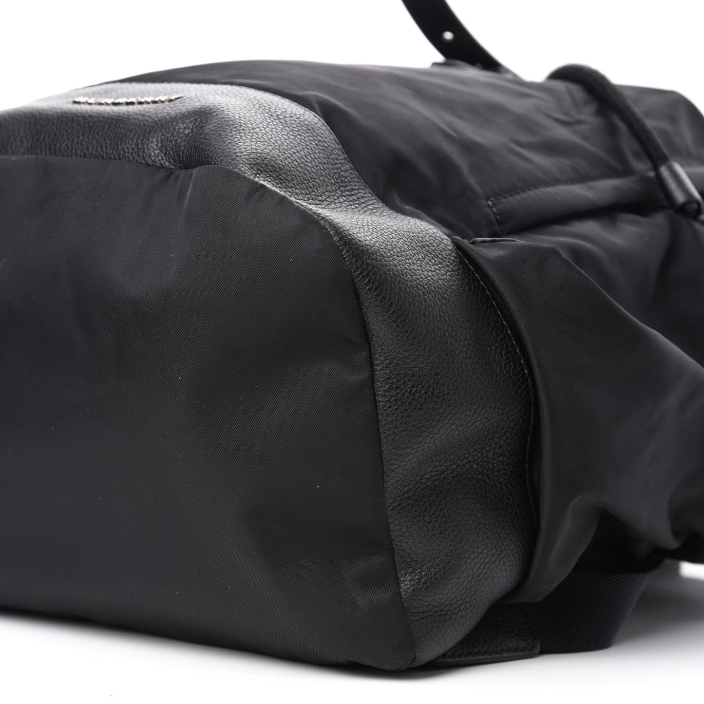 Nylon Grained Calfskin Watson Diaper Bag Black