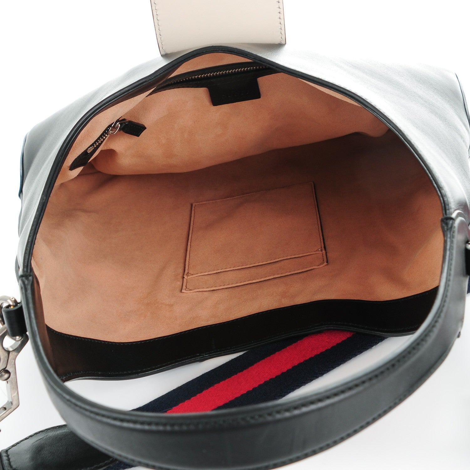 Gucci Calfskin Web Medium Dionysus Hobo Black White 5 of 7