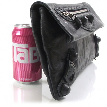 Balenciaga Agneau Giant Brogues Hardware Envelope Clutch Black 3 of 7