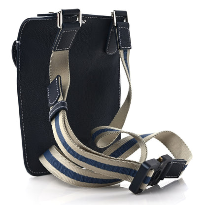 Christian Dior X KAWS Grained Calfskin Saddle Pouch Blue Multicolor 3 of 9