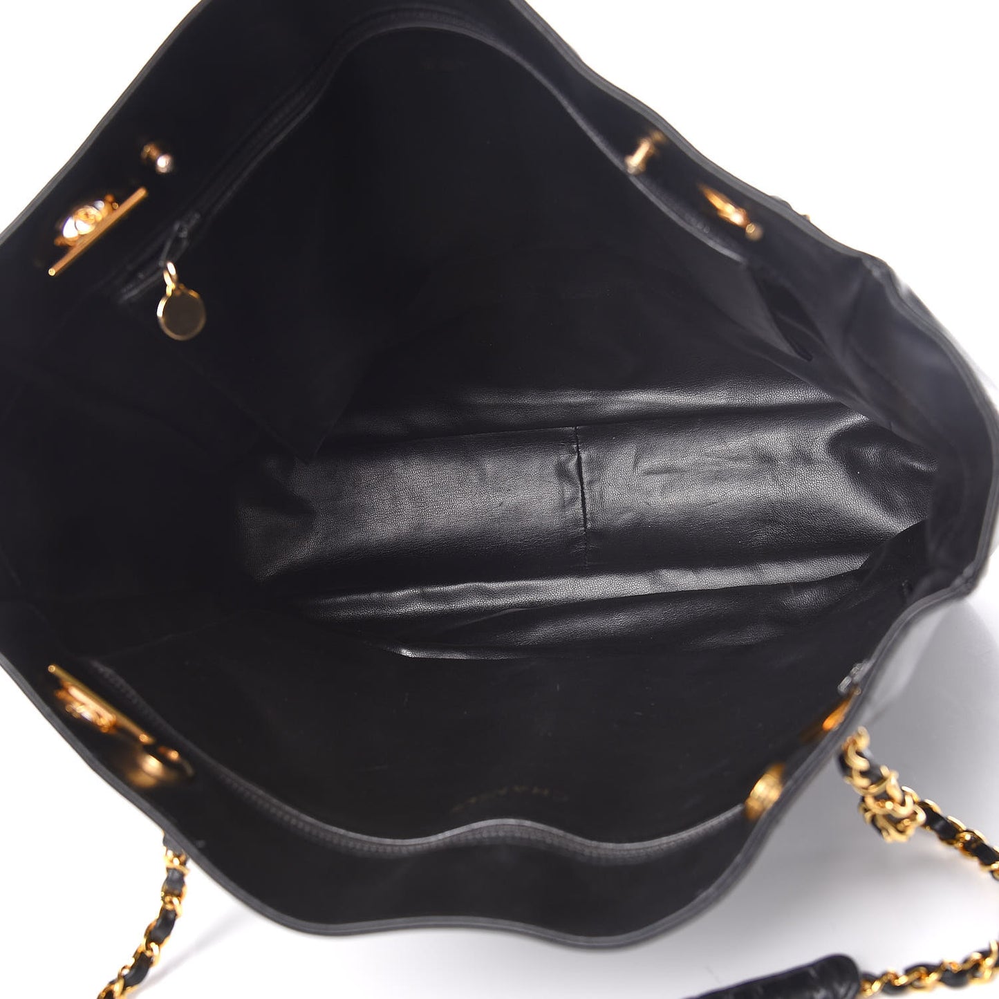 Lambskin Shopping Tote Black