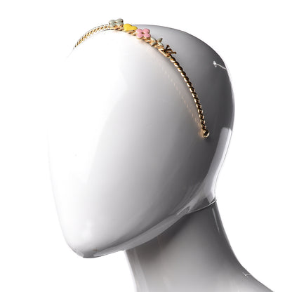 Louis Vuitton Brass Enamel Monogram Sweet Headband Gold 2 of 4