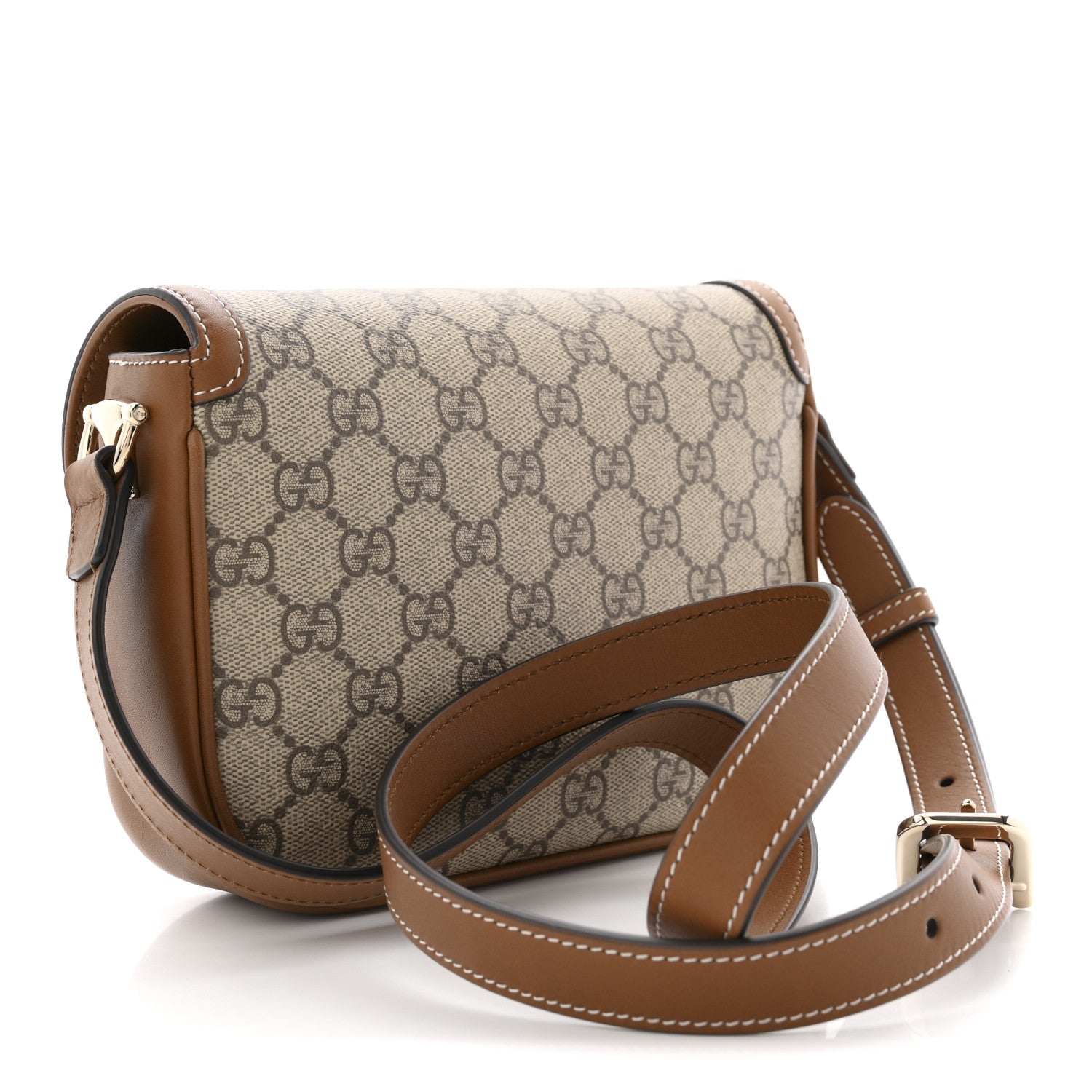 Gucci GG Supreme Monogram Duomo Lux Horsebit 1955 Soft Small Shoulder Bag Beige Ebony Sundial 3 of 10