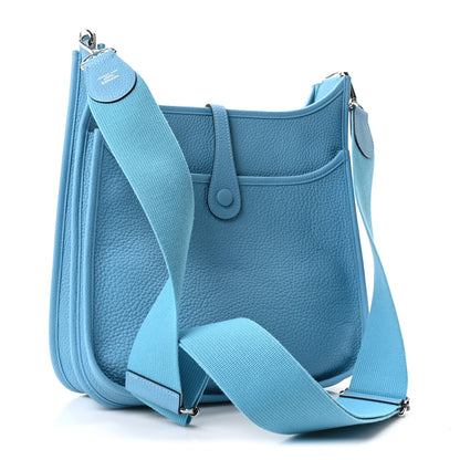 Hermes Taurillon Clemence Evelyne III PM Bleu Du Nord 3 of 10