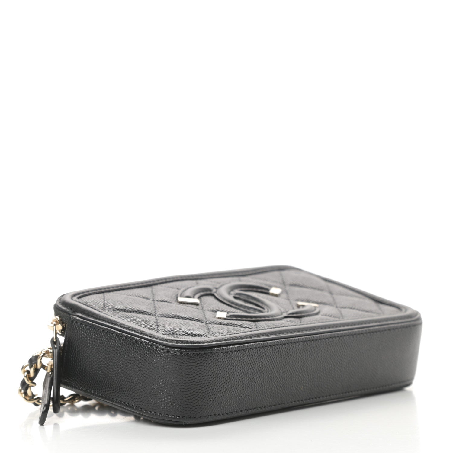 Chanel Caviar Quilted CC Filigree Clutch With Chain Black 4 of 15