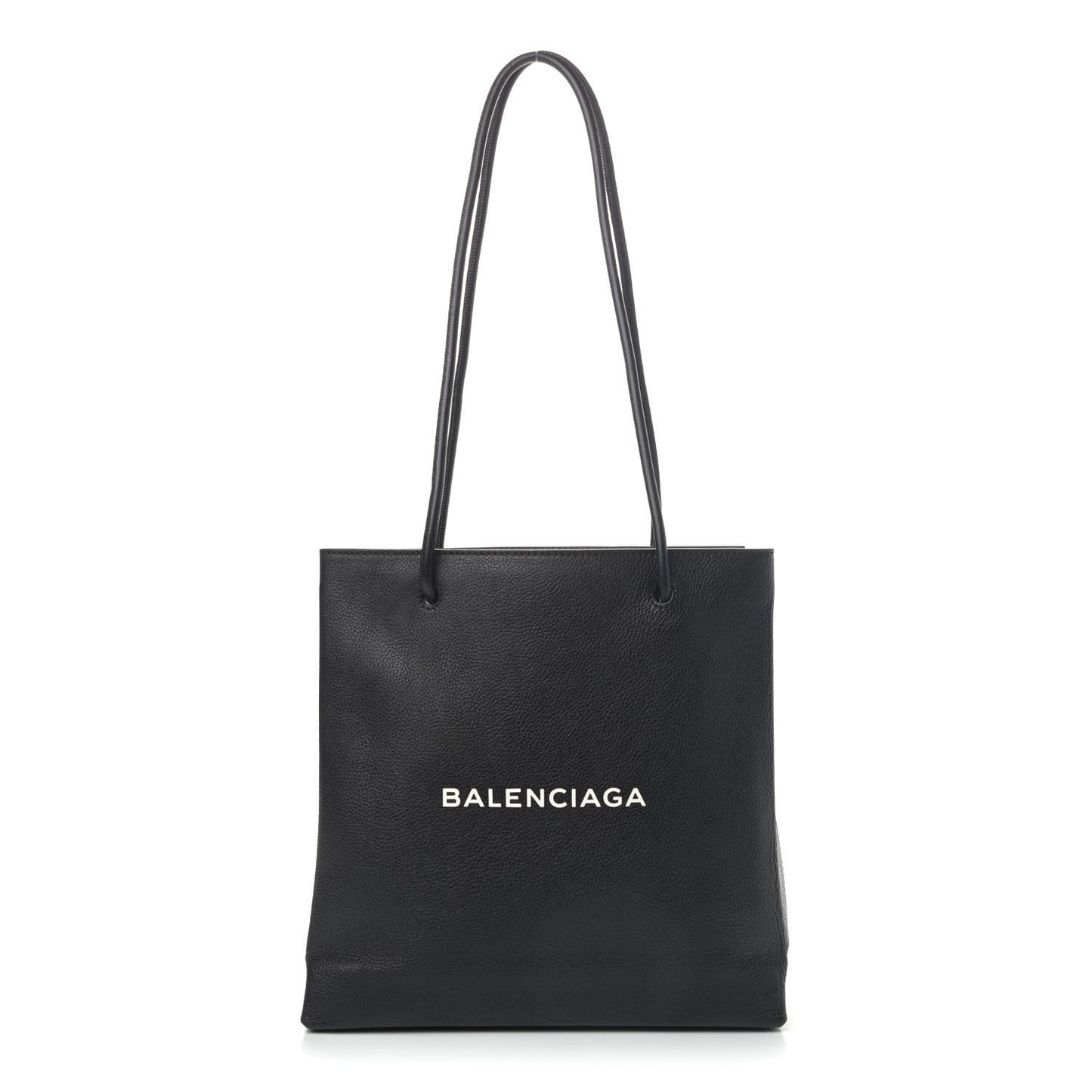 Calfskin Logo Small Shopping Black