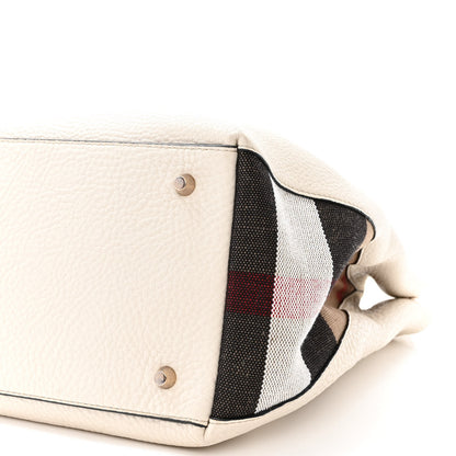 Burberry Grainy Calfskin House Check Medium Maidstone White 12 of 14