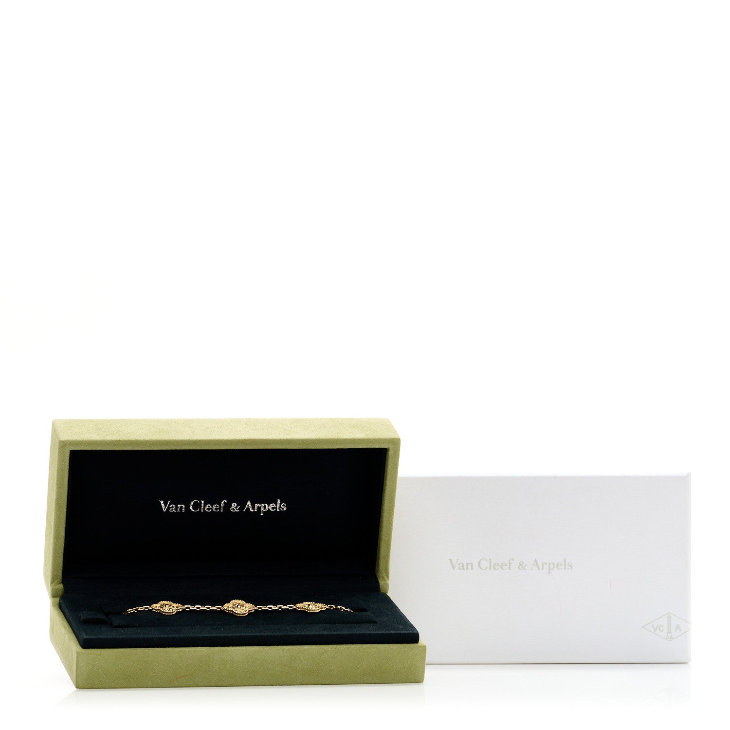 Van Cleef & Arpels 18K Yellow Gold 5 Motifs Vintage Alhambra Bracelet 4 of 4