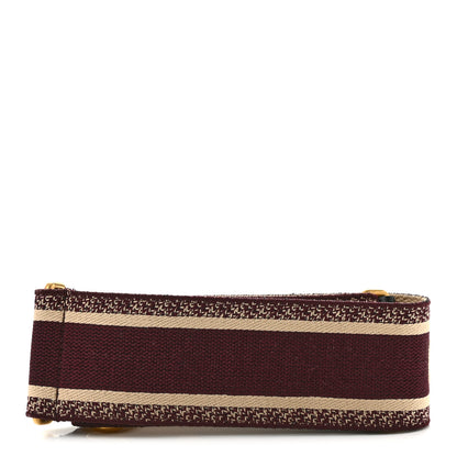 Christian Dior Canvas Embroidered Shoulder Strap Burgundy 2 of 6