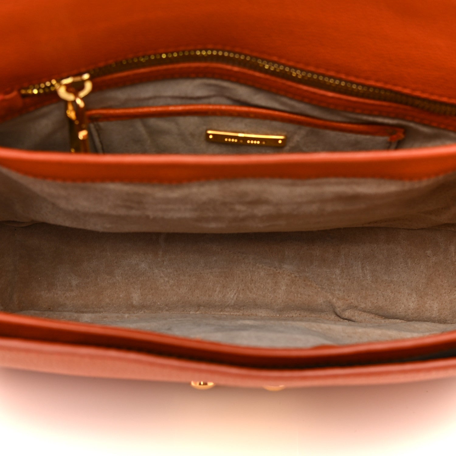 Miu Miu Goatskin Madras Shoulder Bag Papaya 4 of 13