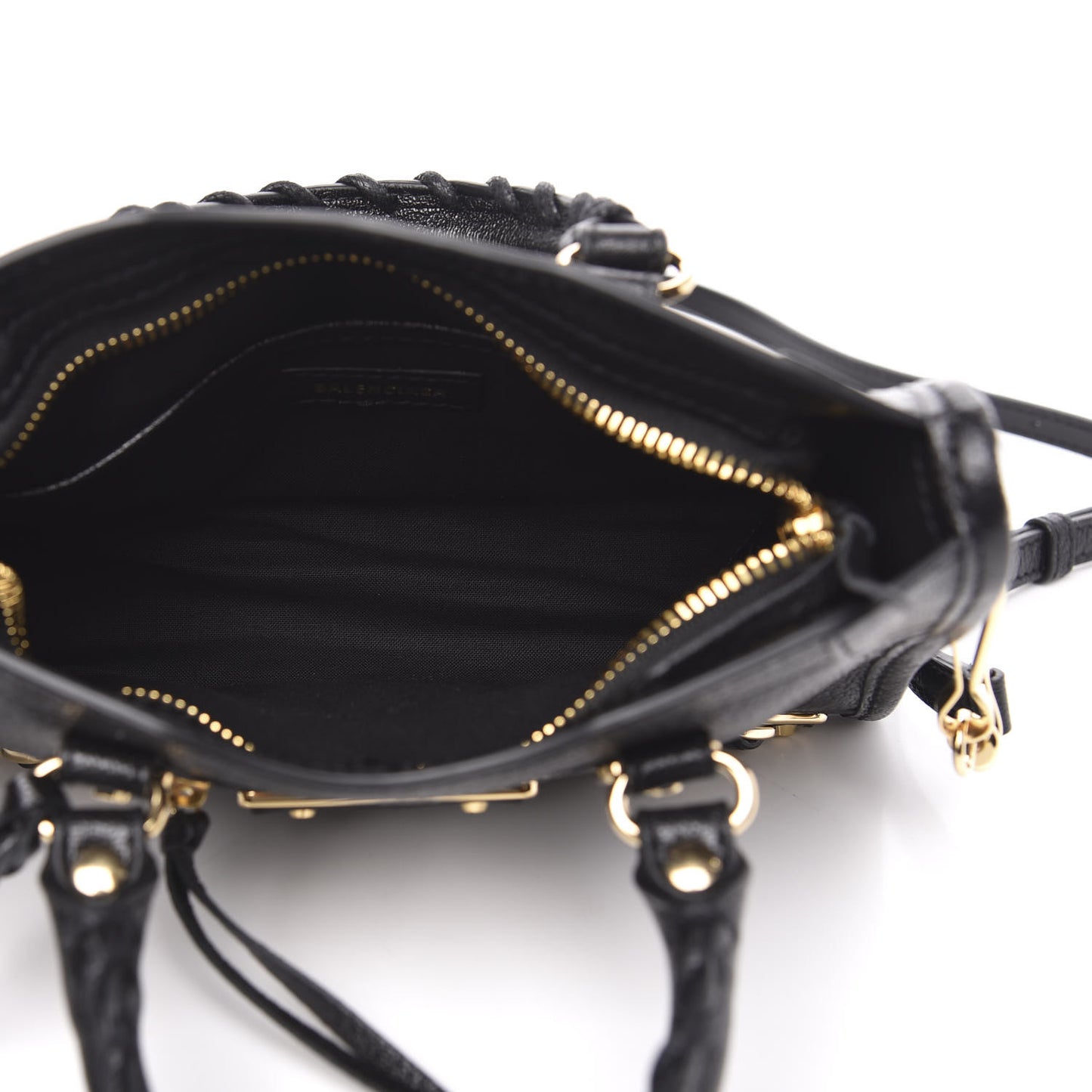 Chevre Gold Metallic Edge Hardware Nano City Black