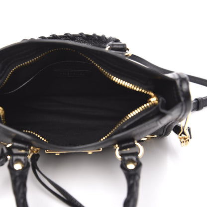Balenciaga Chevre Gold Metallic Edge Hardware Nano City Black 5 of 10