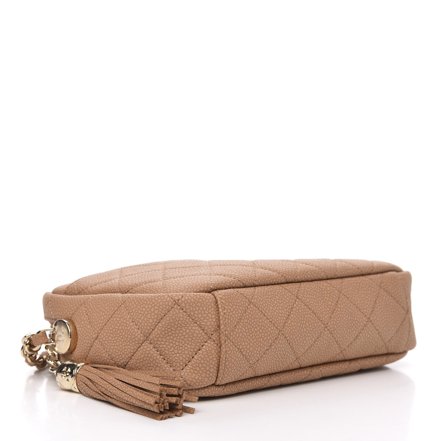 Chanel Caviar Quilted Coco Tassel Camera Case Beige 4 of 11