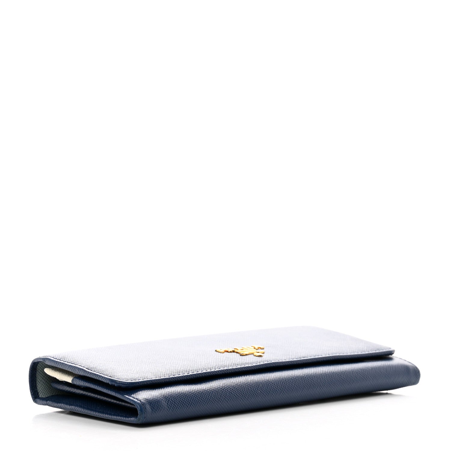 Prada Saffiano Metal Continental Flap Wallet Bleuette Lago White 4 of 10