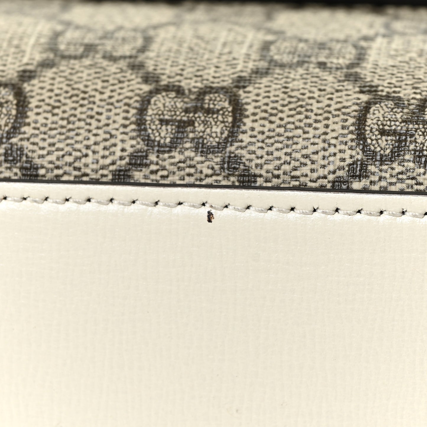 GG Supreme Monogram Small Horsebit 1955 Shoulder Bag Beige Mystic White