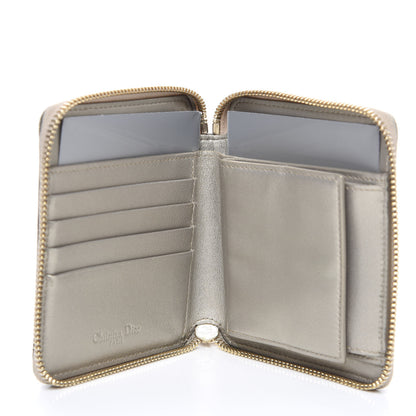 Christian Dior Metallic Calfskin Cannage Lady Dior Medium Wallet Gold 4 of 10