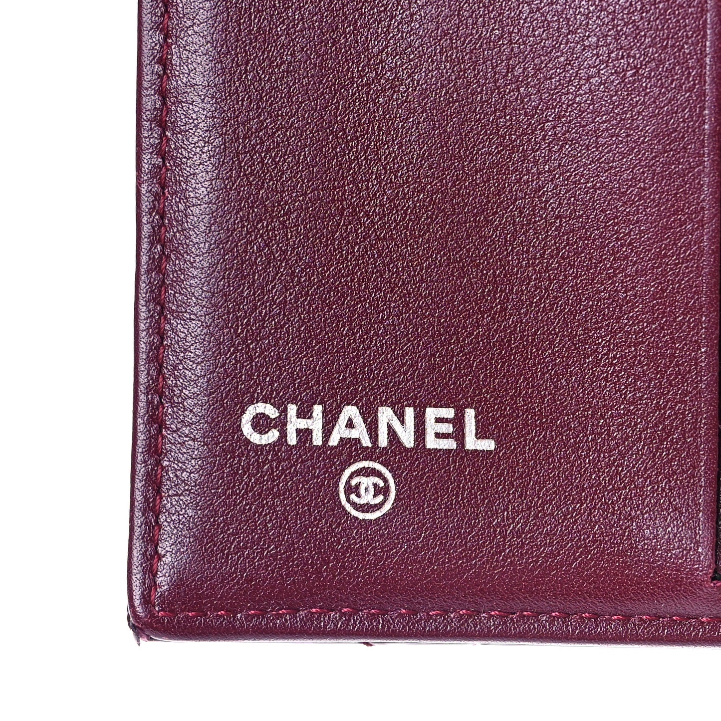 Patent Quilted Compact French Flap Wallet Dark Red