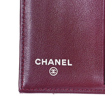Chanel Patent Quilted Compact French Flap Wallet Dark Red 7 of 12