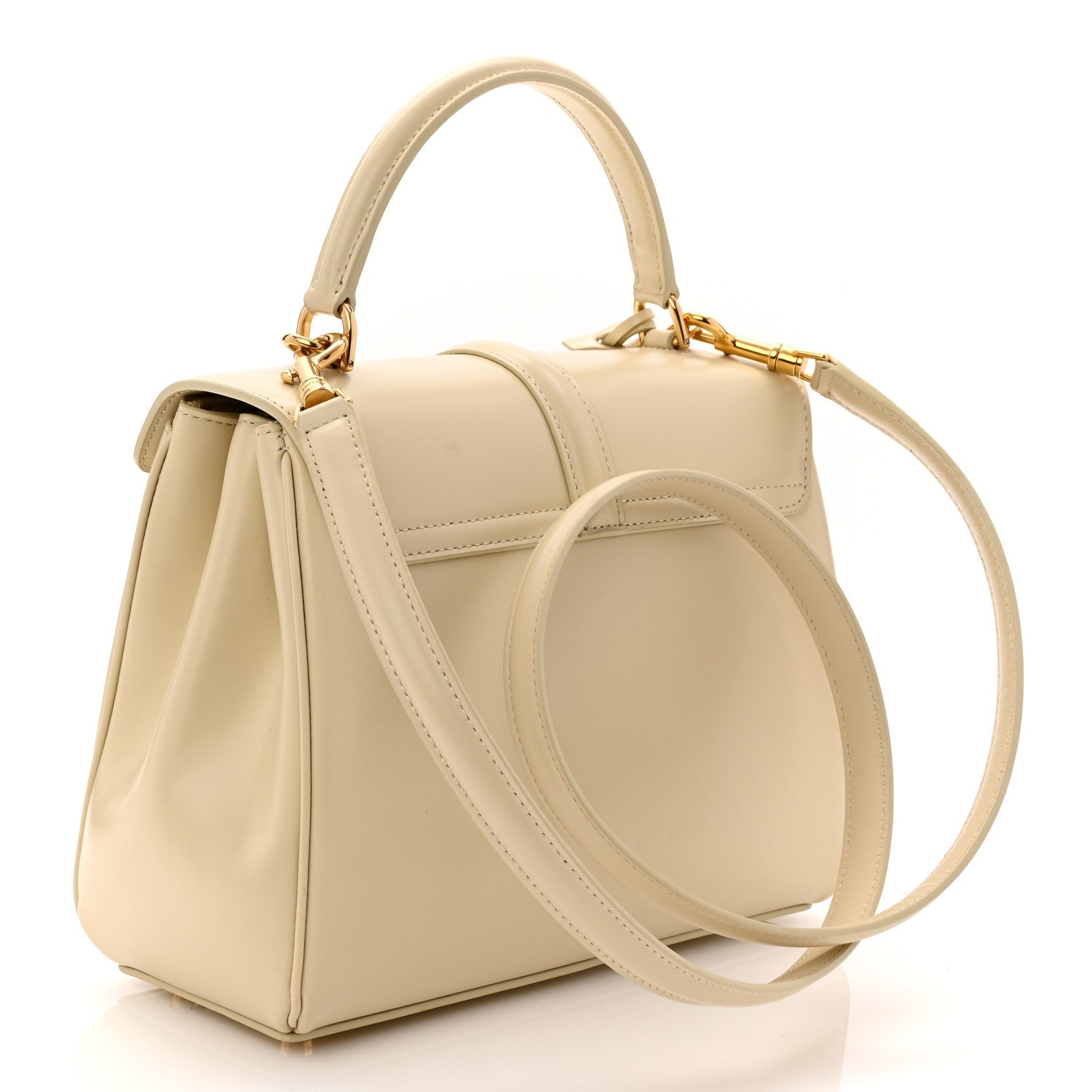 Celine Satinated Calfskin Small 16 Top Handle Bag Beige 4 of 25
