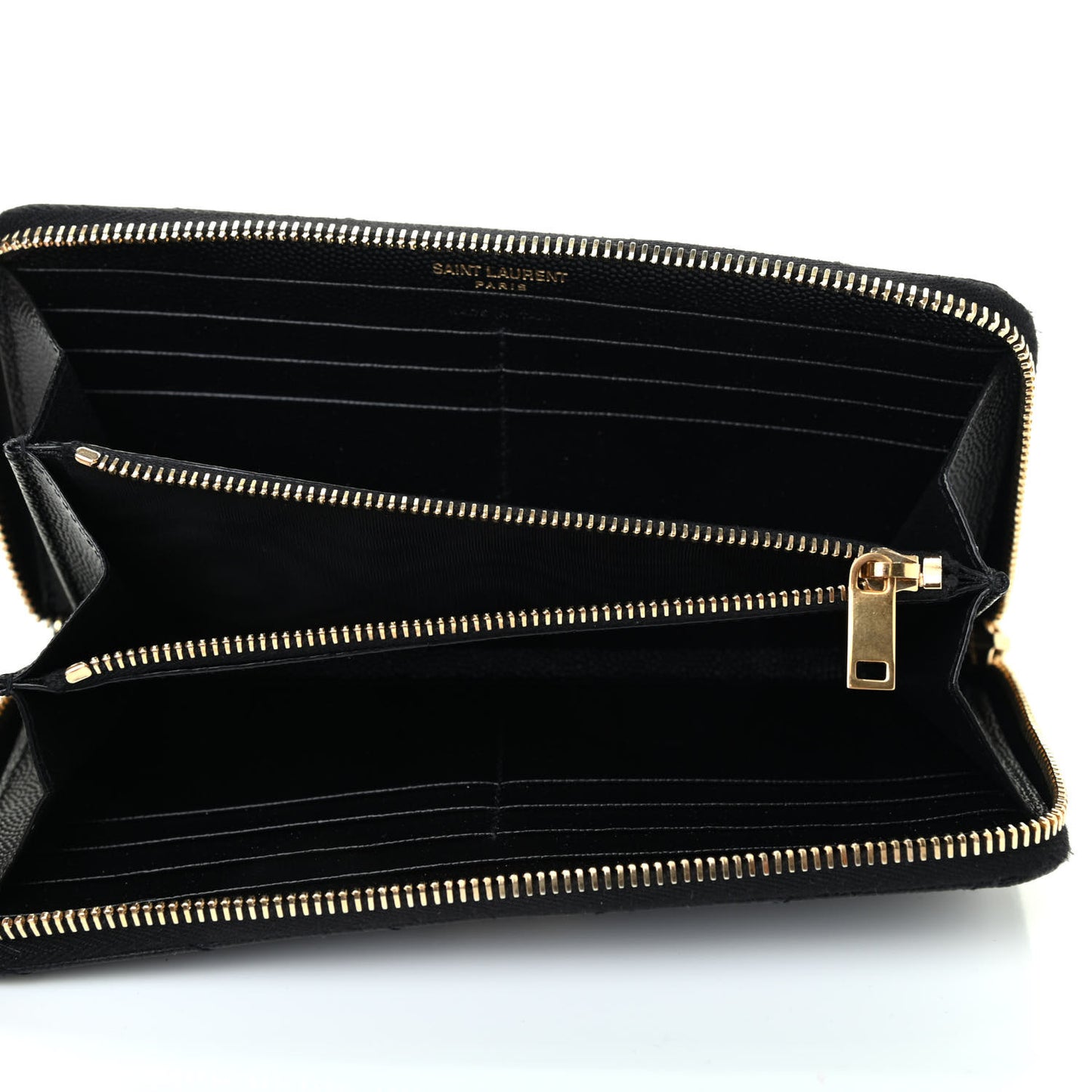 Grain De Poudre Matelasse Chevron Monogram Zip Around Wallet Black