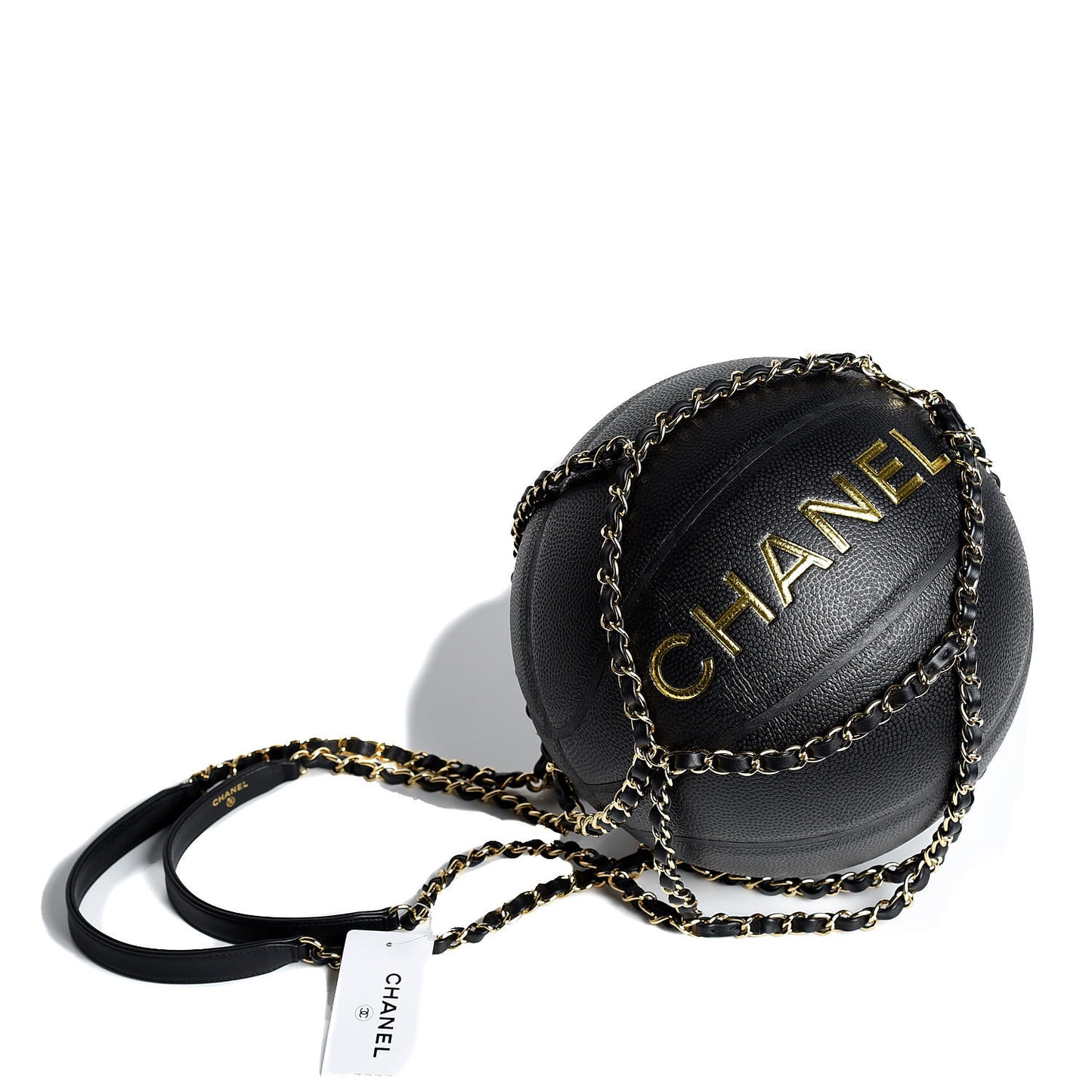 Lambskin Chain Net and Basketball Black Dark Gold