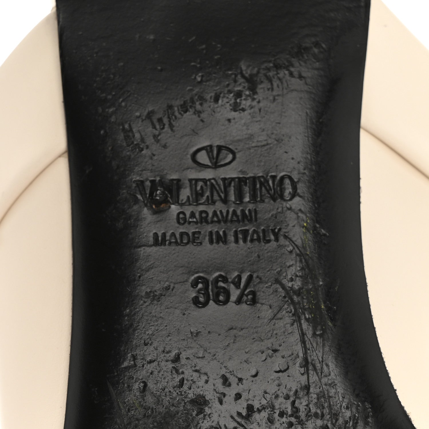 Valentino Garavani Calfskin Roman Stud Flat Mules 36.5 Light Ivory 7 of 12