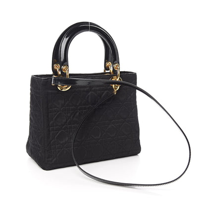 Christian Dior Nylon Cannage Medium Lady Dior Black 3 of 13
