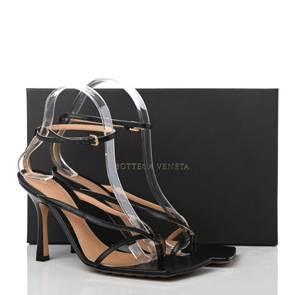 Bottega Veneta Lambskin Stretch Multi Strap 90mm Sandals 37.5 Black 17 of 18