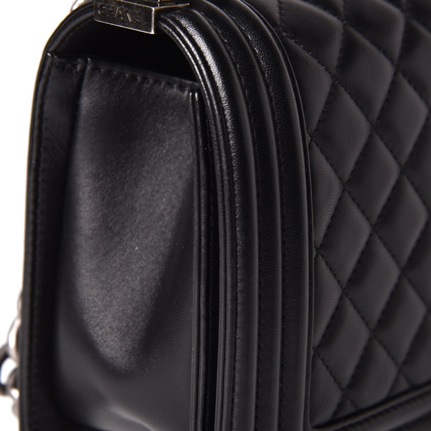 Chanel Lambskin Quilted Medium Boy Flap Black 14 of 15