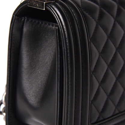 Chanel Lambskin Quilted Medium Boy Flap Black 14 of 15