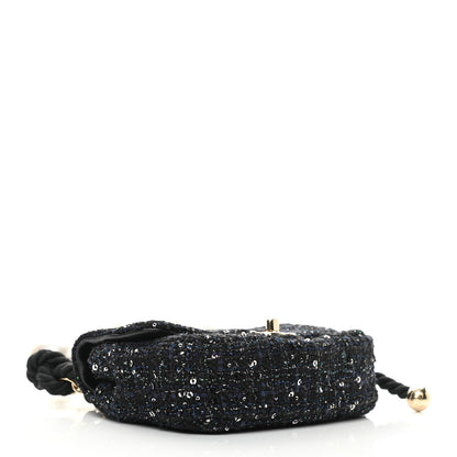 Chanel Tweed Mini Pearl Handle Flap Black Ecru 4 of 10