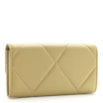 Chanel Lambskin Quilted Chanel 19 Flap Wallet Light Green 3 of 11