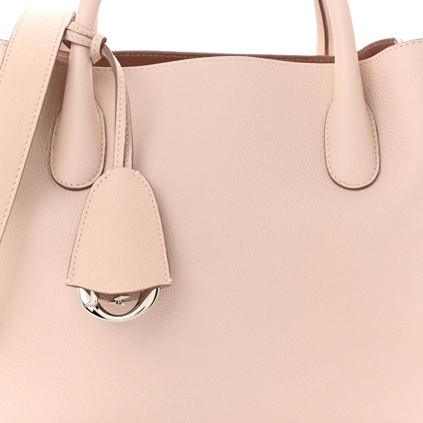 Supple Grained Calfskin Medium Open Bar Tote Rose Poudre