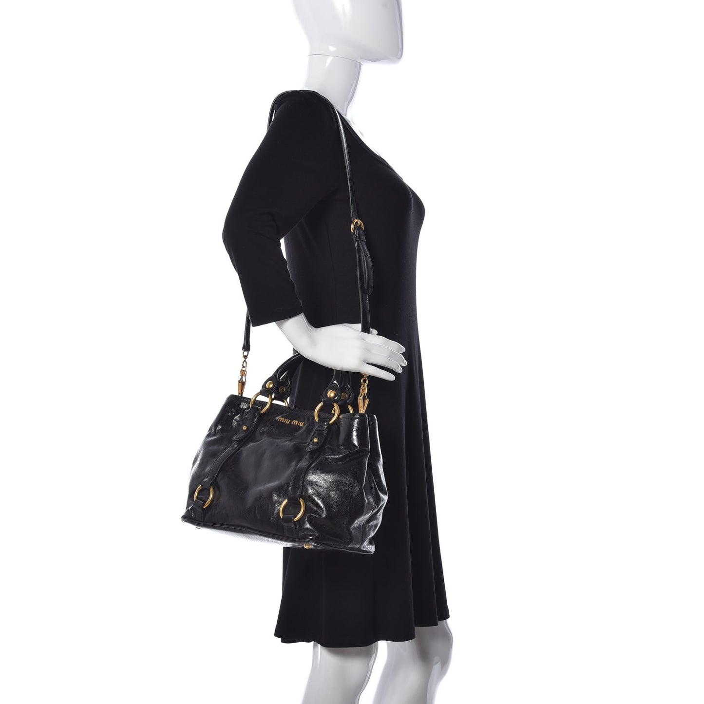 Vitello Shine Tote Black